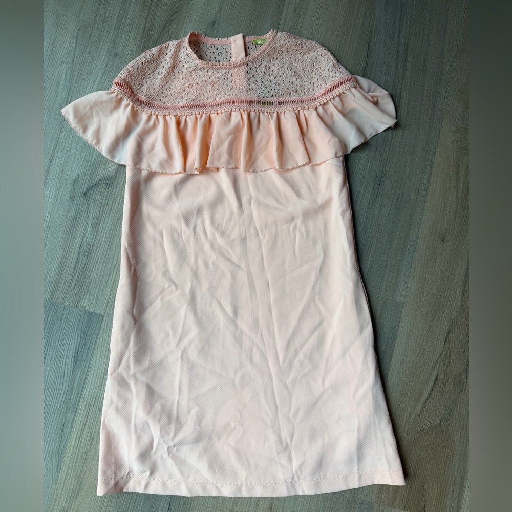 Gianni Bini Sorbet Lace Ruffle Womens Dress